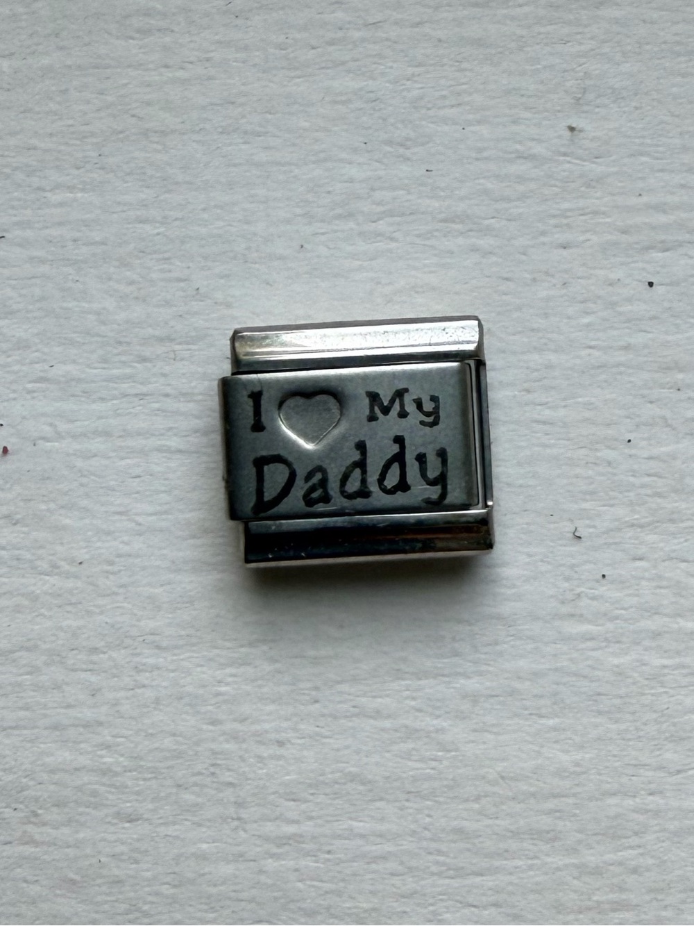 I ♥ My Daddy Silver Italian Charm